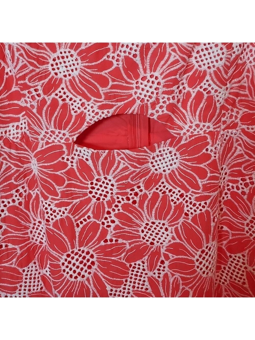 Milly Breanna Tournesol Eyelet Dress Coral - Picture 8 of 16